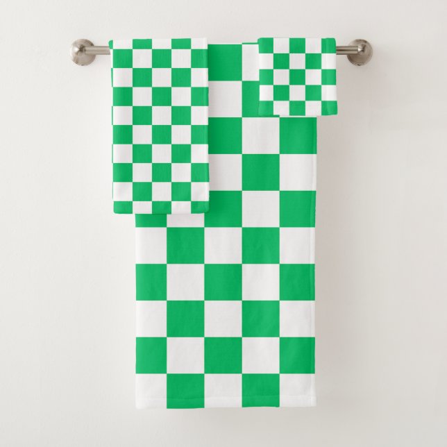Conjunto De Toalhas Xadrez verde clássico  (Insitu)