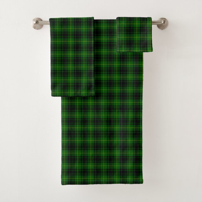 Conjunto De Toalhas Xadrez verde MacArthur tartan (Insitu)
