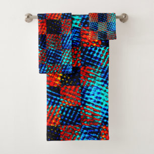 Conjunto De Toalhas Xingazul, laranja, falso sujo com manchas.