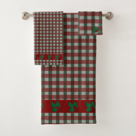 Conjunto De Toalhas Xmas Gingham 1940