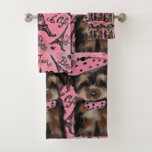 CONJUNTO DE TOALHAS YORKIE POO            