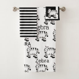 Conjunto De Toalhas Zebra branca e negra