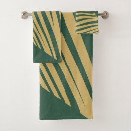 Conjunto De Toalhas Zebra - ciano geométrico e bege