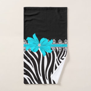 Conjunto De Toalhas Zebra de Delilah do diamante (cerceta)