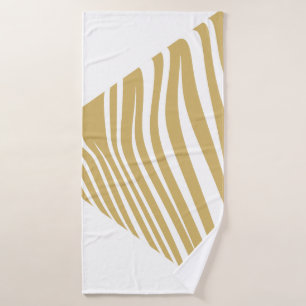 Conjunto De Toalhas Zebra geométrica branca e bege