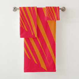 Conjunto De Toalhas Zebra - laranja geométrica da fúcsia