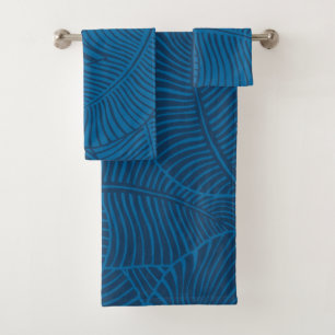 Conjunto De Toalhas Zebra Palm havaiano - Azul Denim Tropical