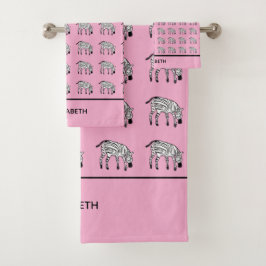 Conjunto De Toalhas Zebra Queniana Cura e Feliz