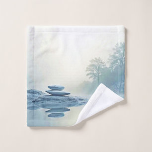 Conjunto De Toalhas Zen de inverno: Balanço do Lago Foggy