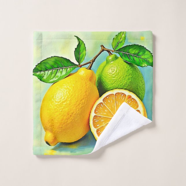 Conjunto De Toalhas Zesty Citrus Burst of Sunshine Design (Pano de lavar)