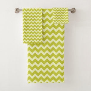 CONJUNTO DE TOALHAS ZIG ZAG - CHARTREUSE E CREAM