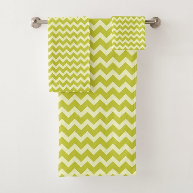 CONJUNTO DE TOALHAS ZIG ZAG - CHARTREUSE E CREAM (Insitu)