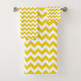 Conjunto De Toalhas Zigzag Amarelo, Chevron Amarelo, Padrão Geométrico
