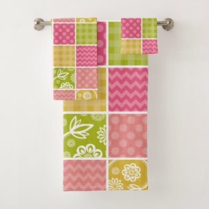 Conjunto De Toalhas Zigzag, Chevron, Bolinhas, Gingham, Patchwork