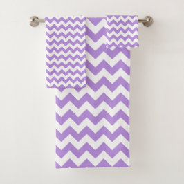 Conjunto De Toalhas Zigzag Roxo, Chevron Roxo, Padrão Geométrico