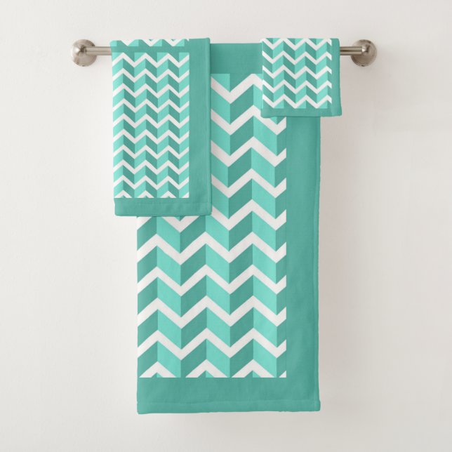 Conjunto De Toalhas ZigZag Verde (Insitu)