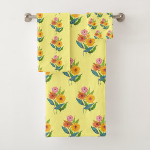Conjunto De Toalhas Zinnia Flor de Flor Selvagem