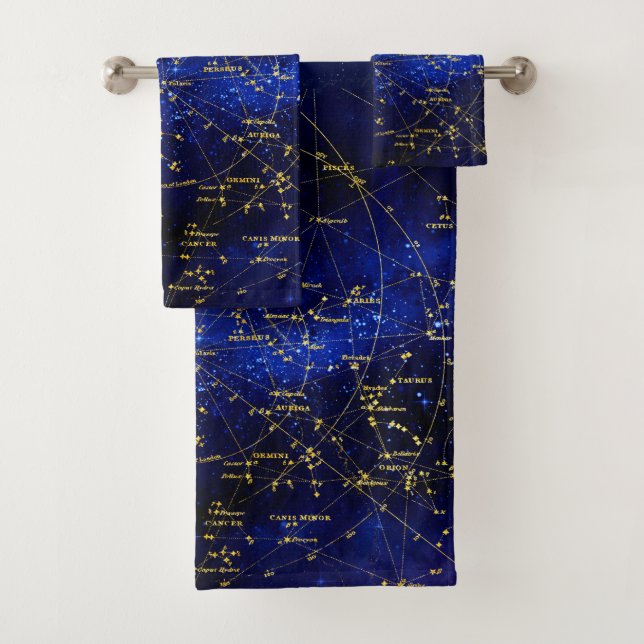 Conjunto De Toalhas Zodiac Constellations Galaxy (Insitu)