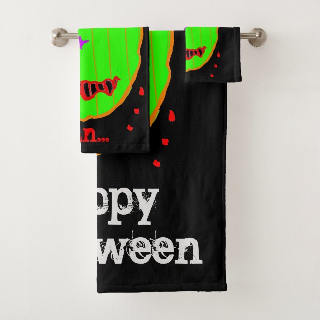 Conjunto De Toalhas Zombie verde Halloween Bath Totod (Insitu)