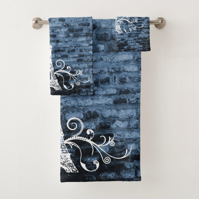 Conjunto de Torres Azul Eiffel Towel Grunge (Insitu)