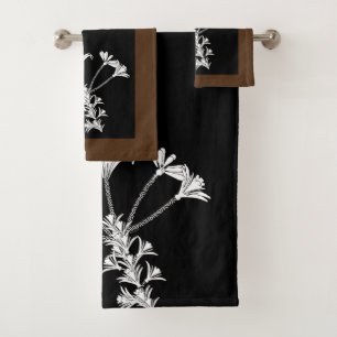 Conjunto de Torres Castanho-Floral Preto