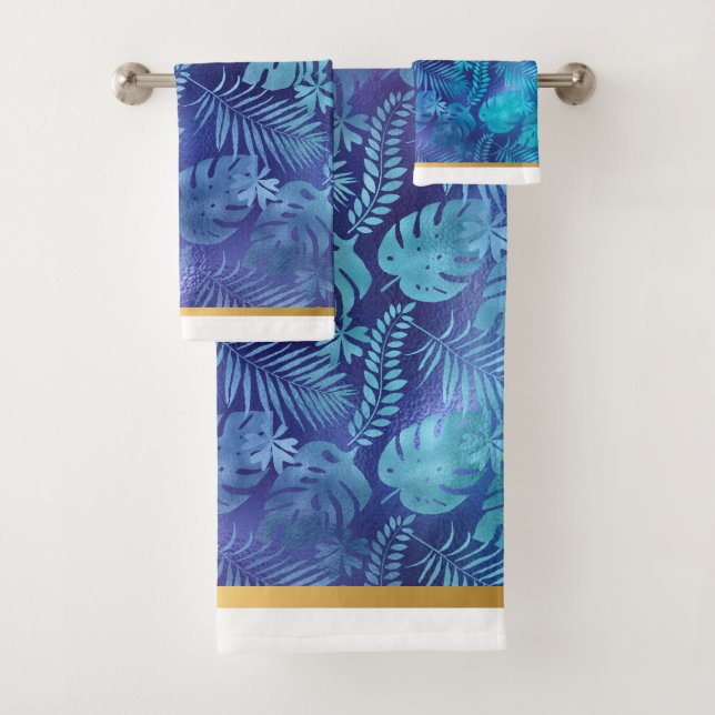 CONJUNTO DE TOWEL DE BANHEIRA AZUL TROPICAL HAWAII (Insitu)