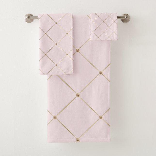 CONJUNTO DE TOWEL DE BANHEIRA DE DIAMANTE DOURADO  (Insitu)