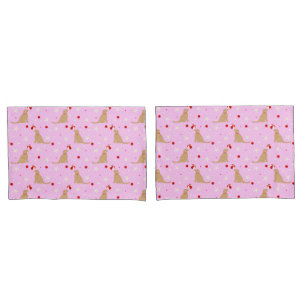 Conjunto de Travesseiros Rosa-Rosa de Algodão Pup 