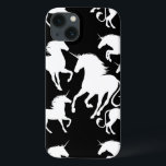 conjunto de unicórnios<br><div class="desc">silhuetas de vetor fino unicórnios - contornos brancos sobre preto © e ® Bigstock® - Todos os Direitos Reservados.</div>