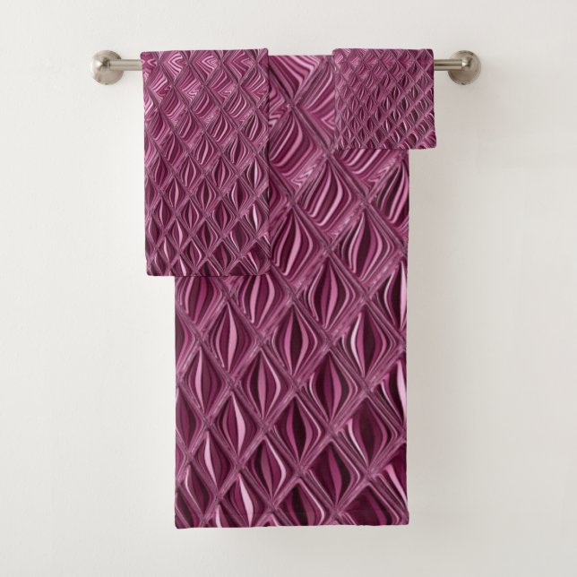 Conjunto decorativo de toalhas de banho magenta (Insitu)