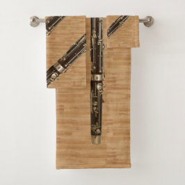 Conjunto do fagote no olhar de madeira da grão