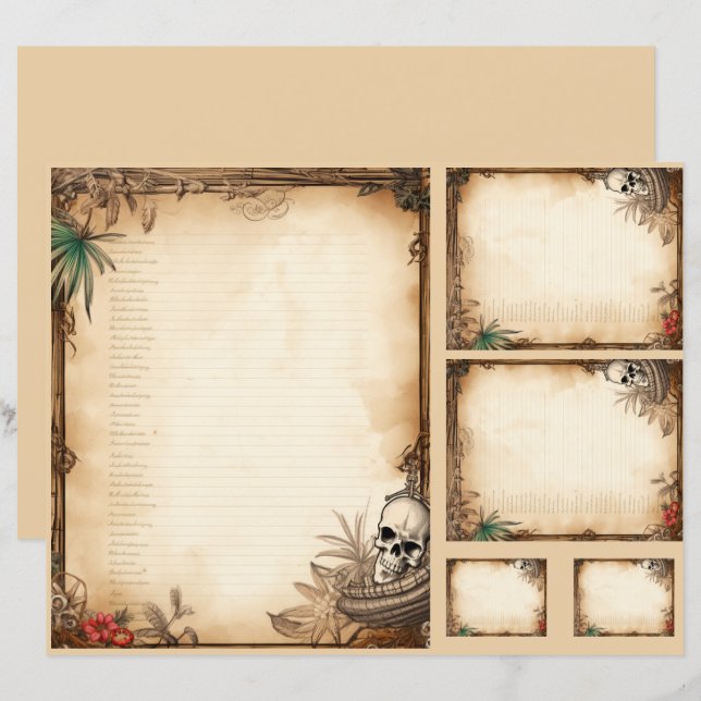 Conjunto do menu Pirata Fantasia (Frente/Verso)