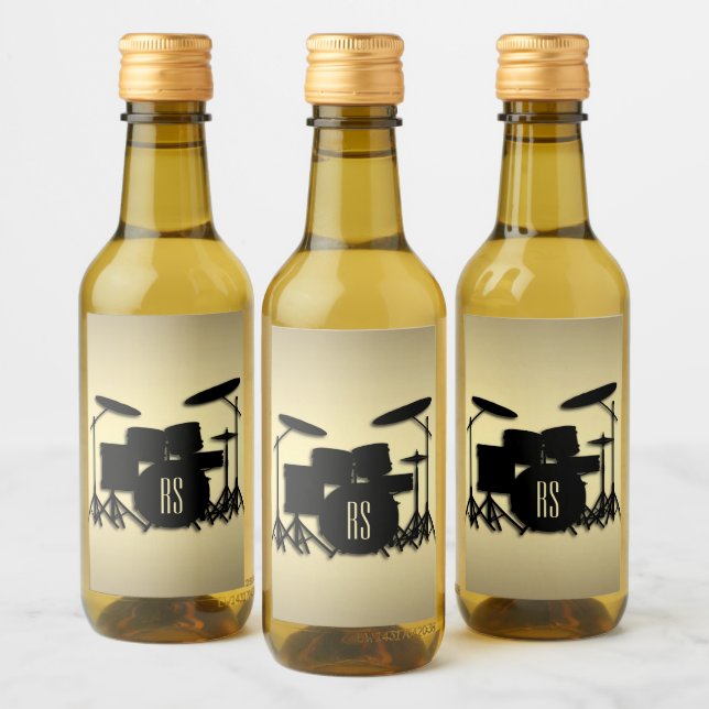 Conjunto do tambor monograma Dourado (Garrafas)