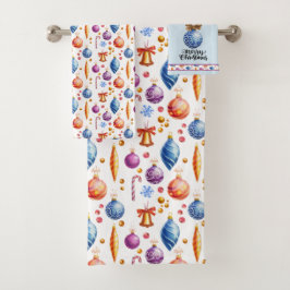 Conjunto Feliz de Toalhas de Natal