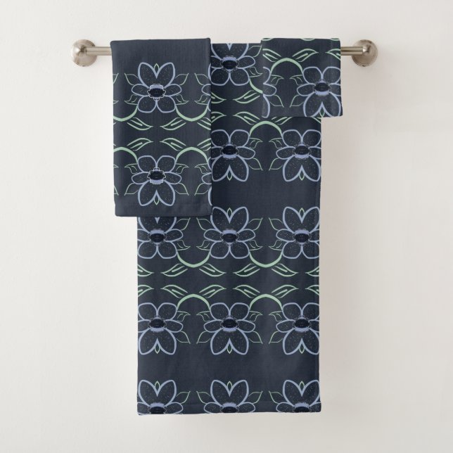 Conjunto Floral Azul marinho (Insitu)