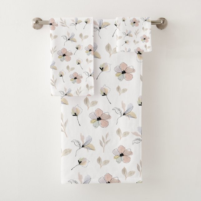 Conjunto Floral de Design para Toalhas Modern Boho (Insitu)