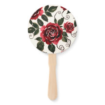 Conjunto Floral de Leques de Rosas Vermelhas Escur