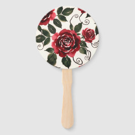 Conjunto Floral de Leques de Rosas Vermelhas Escur