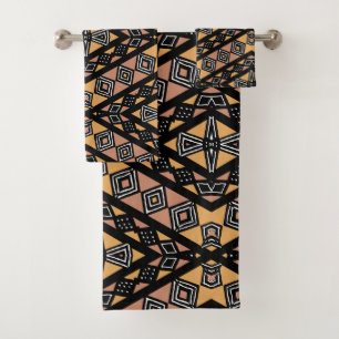 Conjunto Geométrico Bogolan Toalha