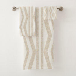 Conjunto Geométrico de Bandas Linen Cream Beige