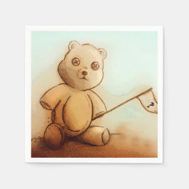Conjunto ilustrado de guardanapos - Ursinho