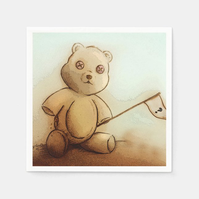 Conjunto ilustrado de guardanapos - Ursinho (Frente)
