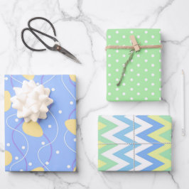 Conjunto Páscoa Minimalista Azul, Verde e Amarelo 