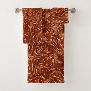 Conjunto texturizado de toalhas de terracota marro