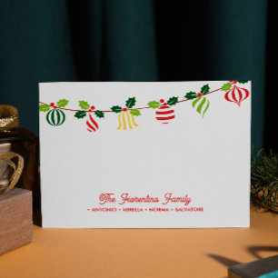 Conjuntos de Cartões de Natal com Enfeites de Famí