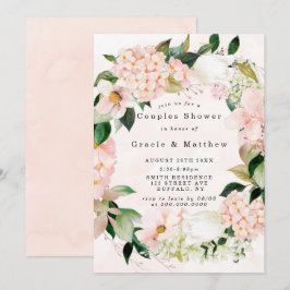 Conjuntos de Chás de Casais Hydrangeas Peach e Cre