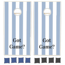 Conjuntos de Cornhole Azul e Branco Faixa Vertical