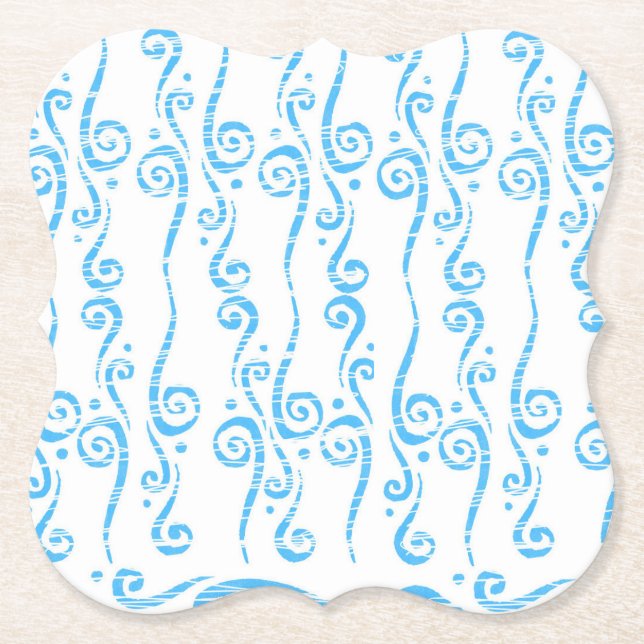 Conjuntos de Porta-Copos Blue Swirls (Frente)