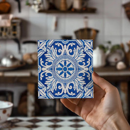 Conjuntos de Porta-Copos de Azulejos Vibrante Azul