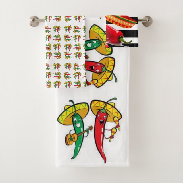 Conjuntos De Toalhas De Banheiro Mexicanos Hot Pep (Insitu)